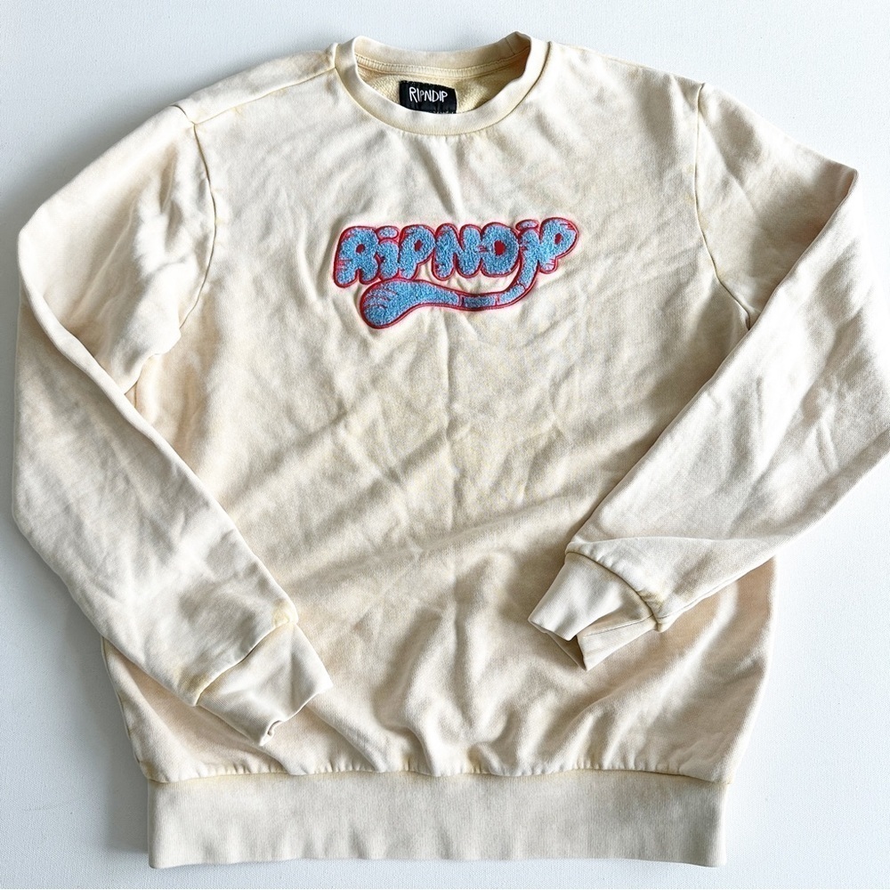 RIPNDIP RIPNTAIL Sweatshirt Crewneck Tan Mineral Wash Size Men's Small